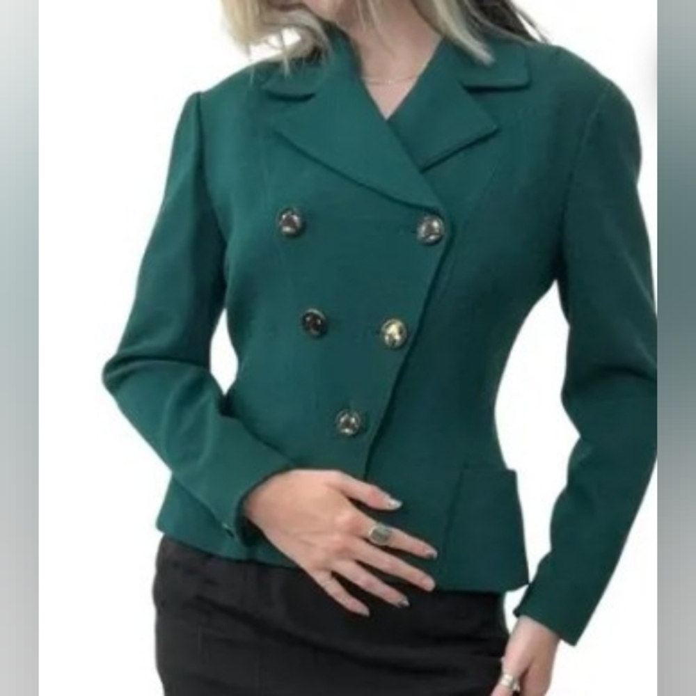 Vintage Karl Laferfeld**Rare** Emerald Double-Breasted Women's Jacket